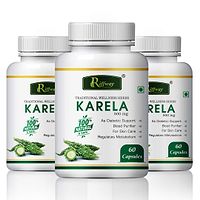 Karela Herbal Capsules For Helps In Treating Diabetes & Blood Purifier 100% Ayurvedic Pack Of 3-thumb1