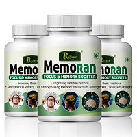 Memoran Herbal Capsules For Improve Memory Concentration & Memory Power 100 % Ayurvedic Pack Of 3-thumb1