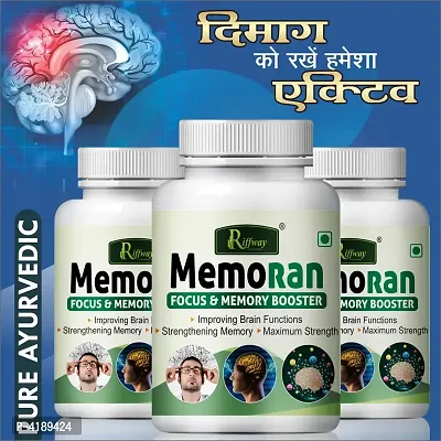 Memoran Herbal Capsules For Improve Memory Concentration & Memory Power 100 % Ayurvedic Pack Of 3-thumb0