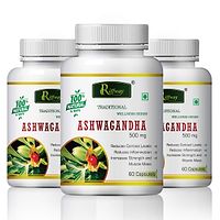 Ashwagandha Herbal Capsules For Strength And Immune Booster 100% Ayurvedic Pack Of 3-thumb1