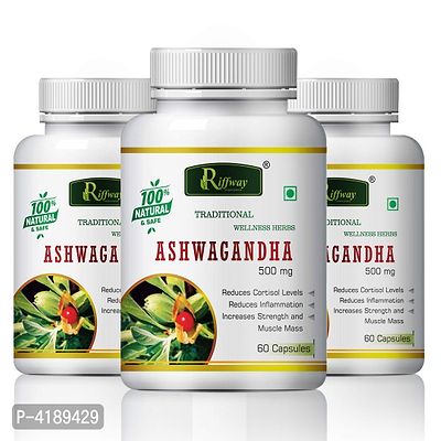 Ashwagandha Herbal Capsules For Strength And Immune Booster 100% Ayurvedic Pack Of 3-thumb2