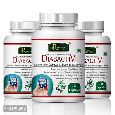 Diabactive Herbal Capsules For Control Your Diabetes & Blood Sugar Levels 100% Ayurvedic Pack Of 3-thumb2
