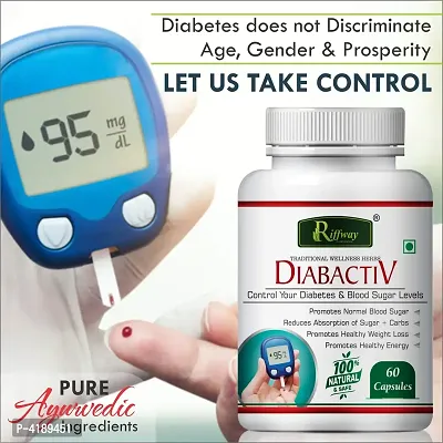 Diabactive Herbal Capsules For Control Your Diabetes  Blood Sugar Levels 100% Ayurvedic Pack Of 1