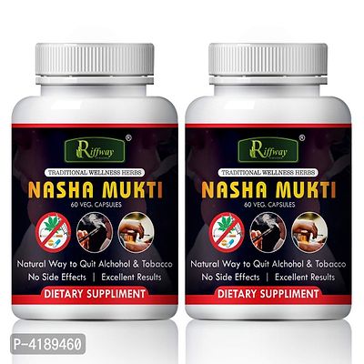 Nasha Mukti Herbal Capsules For Quit Alcohol And Smoking 100% Ayurvedic Pack Of 2-thumb2