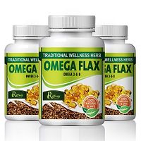 Omega Flax Herbal Capsules For Maintenance Of Essential Fatty Acids.Heart Health 100% Ayurvedic Pack Of 3-thumb1