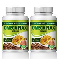 Omega Flax Herbal Capsules For Maintenance Of Essential Fatty Acids.Heart Health 100% Ayurvedic Pack Of 2-thumb1