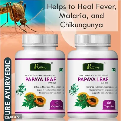 Papaya Leaf Herbal Capsules For Treats Dengue And Malaria 100% Ayurvedic Pack Of 2