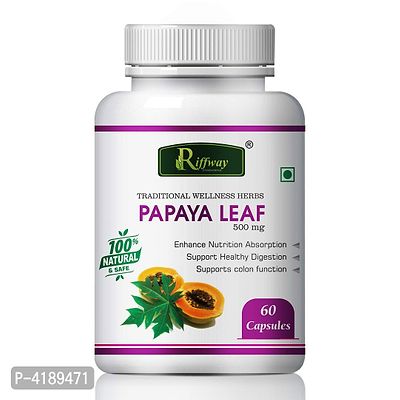 Papaya Leaf Herbal Capsules For Treats Dengue And Malaria 100% Ayurvedic Pack Of 1-thumb2