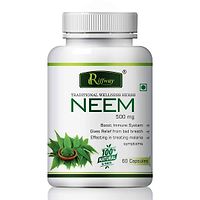 Neem Herbal Capsules For Blood Purifier, Treats Acne  Other Skin Diseases 100% Ayurvedic Pack Of 1-thumb1