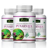 Punarnava Herbal Capsules For Diuretic Kidney Health In Urinary Infection 100% Ayurvedic Pack Of 3-thumb1