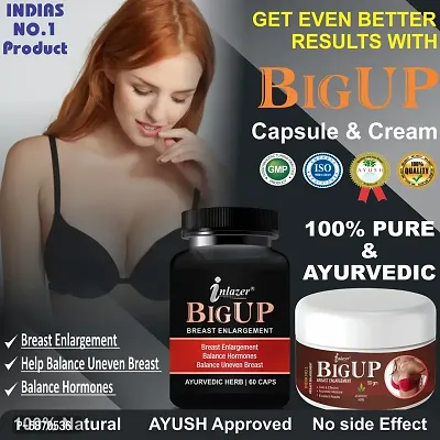 Big Up Organic Supplement  Cream For Helps In Prevents Sagging Your Breast Size, Breast Care Capsules