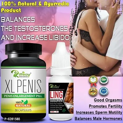 XL Penis Herbal Capsules and Ling Booster Oil For Increasing Your Penis Size and Increase Long Time Stamina - 30 Capsules, 15 ml