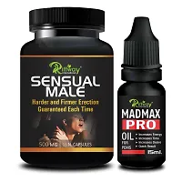 Sensual Male Herbal Capsules Mad Max Pro Oil For Promotes Long Intimacy Timing|Enhances Organ Size - 15 Capsules, 15 ML-thumb1