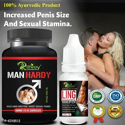 Man Hardy Herbal Capsules And Ling Booster Oil For Endurance And Performance, Male Booster Medicine, Stamina Booster Lubricants