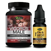 Vigorus Male Herbal Capsules And Dick Force Oil For Male Enhancement Capsule For Increase Drive, Stamina-thumb1