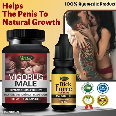 Vigorus Male Herbal Capsules And Dick Force Oil For Male Enhancement Capsule For Increase Drive, Stamina-thumb0