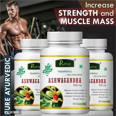Ashwagandha Herbal Capsules For Strength And Immune Booster 100% Ayurvedic (Pack Of 3)-thumb0