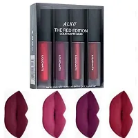 BEAUTY Mini Lipsticks Combo Pack of 4 Liquid Matte Lipstick Set, Red Edition-thumb1