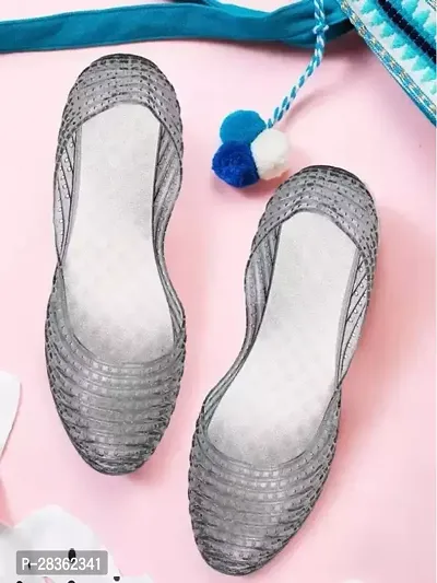 Elegant Grey Rubber Summer Beach Slippers For Women-thumb0