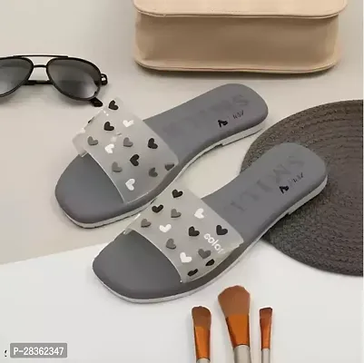 Elegant Grey EVA Printed Slippers For Women-thumb0