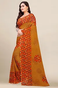 Fabulous Bronze  Super Georgette Printed Saree with Blouse Piece For Women-thumb1