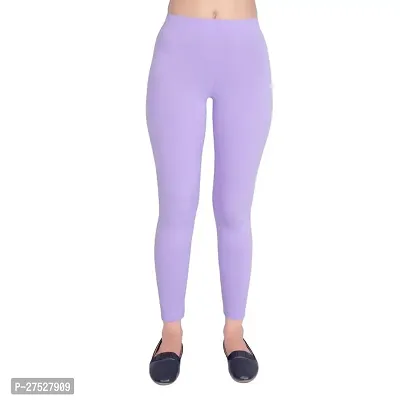 Stylish Purple Cotton Solid Leggings For Women