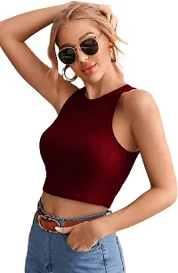 SarhulGarments Party Solid Women Maroon Top-thumb2