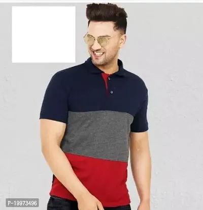 Stylish Multicoloured Cotton Blend T-shirt For Men