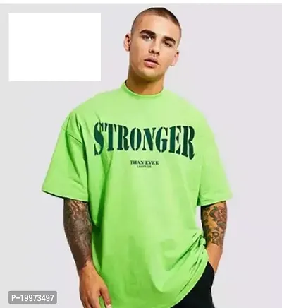 Stylish Green Cotton Blend T-shirt For Men