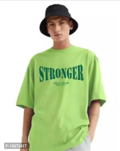 Stylish Green Cotton Blend T-shirt For Men-thumb0