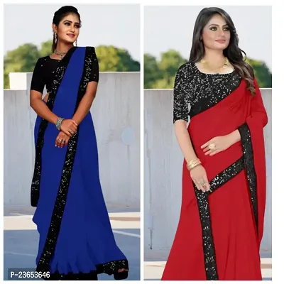 Beautiful  Georgette Saree With Blouse Piece Combo For Women