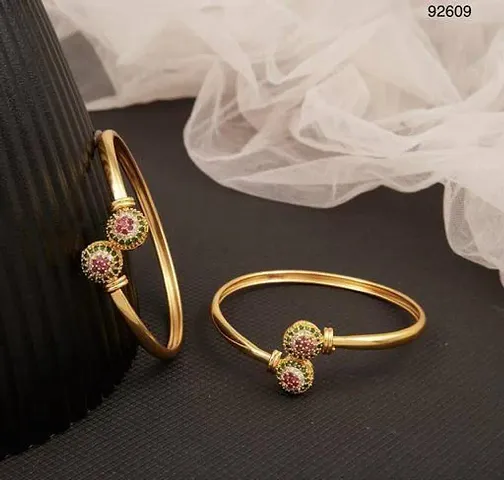 Elegant Brass Bangles For Women Pack Of 2