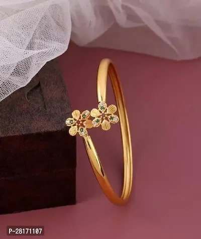 Elegant Golden Brass Bangles For Women-thumb0