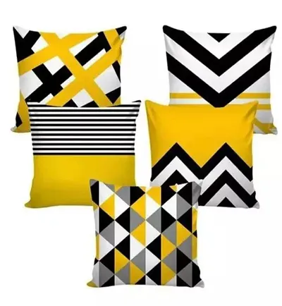 A Cube Luxury Solutions Design Cushion Cover Set of 5 (16x16 Inches)