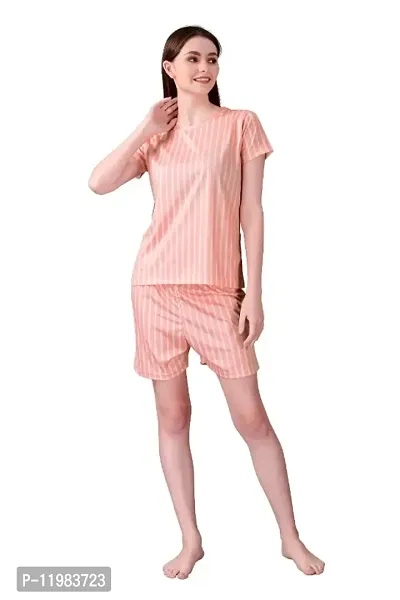 Classic Polycotton Printed Night Top And Shorts Set for Women-thumb0