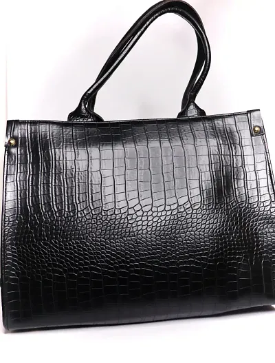 Stylish Faux Leather Textured Handbag