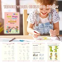 Magic Practice Copybook, (4 BOOK + 10 REFILL+ 1 pen + 1 grip) Number Tracing Book for Preschoolers with Pen, Magic Calligraphy Copybook Set Practical Reusable Writing Tool Simple Hand Lettering-thumb3