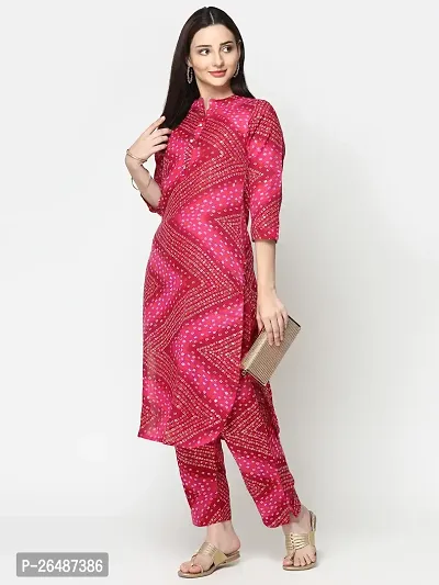 Beautiful Pink Cotton Stitched A-Line Kurta For Women-thumb0