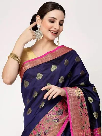 Glamorous Silk Cotton Saree with Blouse piece 