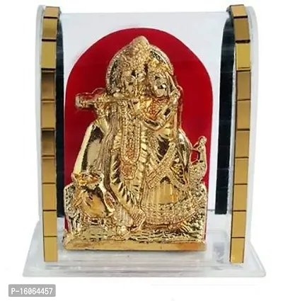 INTERNATIONAL GIFT? Golden Radha Krishna Acrylic Idol/Hindu God Ganpathi  Goddess Set of 2 Piece