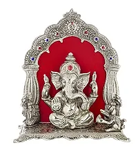 International Gift Silver Ganesh Idol Oxidized Finish with Luxury Velvet Box Pack and Beautiful Carry Bag Showpiece for Home Decor (Diya Set of 6 Pics)-thumb1