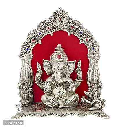 International Gift Silver Ganesh Idol Oxidized Finish with Luxury Velvet Box Pack and Beautiful Carry Bag Showpiece for Home Decor (Diya Set of 6 Pics)-thumb2