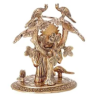 International Gift Copper Radha Krishna Tree Idol with Royal Luxury Red Velvet Box and Beautiful Carry Bag Showpiece for Home Decor and Festival Gift-thumb2