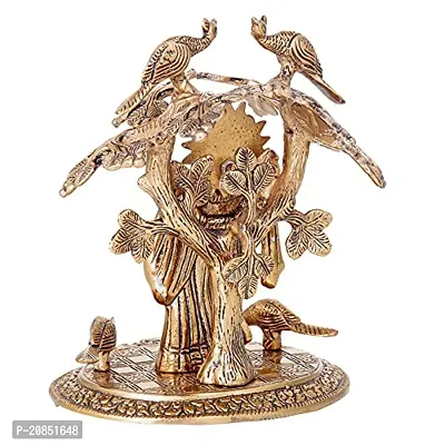 International Gift Copper Radha Krishna Tree Idol with Royal Luxury Red Velvet Box and Beautiful Carry Bag Showpiece for Home Decor and Festival Gift-thumb3