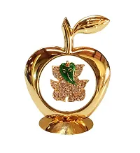 International Gift Silver Brass Pen With Visiting Card Holder And Apple Shape Ganesh God Idol-thumb3