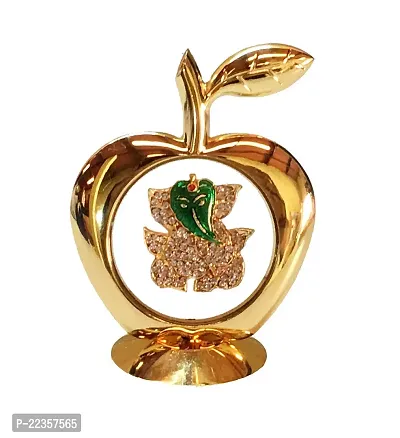 International Gift Silver Brass Pen With Visiting Card Holder And Apple Shape Ganesh God Idol-thumb4