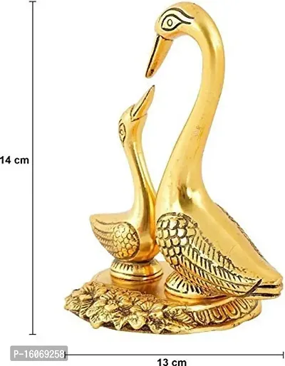 INTERNATIONAL GIFT? Aluminium King Handicrafts Home Decoration Pair of Kissing Duck Showpiece-thumb2