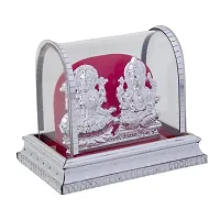 International Gift Silver Metal Lord Ganesh And Maa Lakshmi Idol God Ganpathi And Goddess Laxmi Pooja Mandir-thumb2