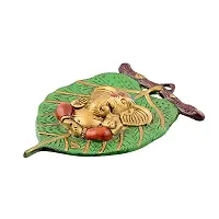 Leaf Green Ganesha ji Statue,Ganpati Wall Hanging Sculpture Lord Ganesh Idol Showpiece for Entrance Door Living Room Metal Decorative Wall Ganesh Ganpati Home Decor Statue Gift-thumb2