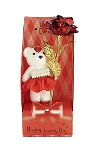 International Gift Red Plastic Rose With Teddy-thumb1